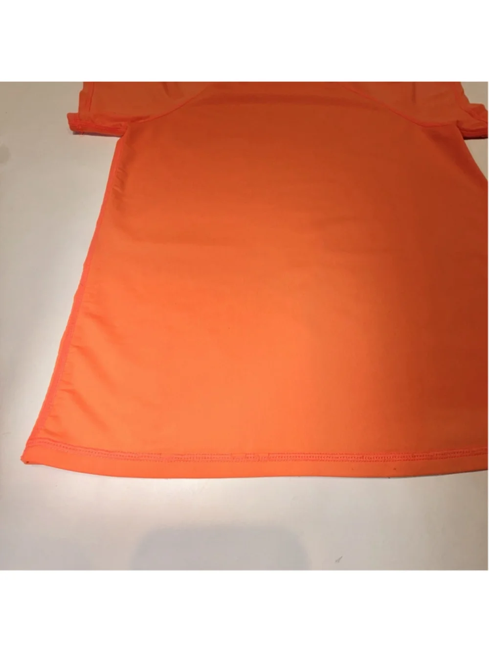 SoMo Boys 14/16 Orange Rash Guard Athletic Performance Swim Shirt Short Sleeve